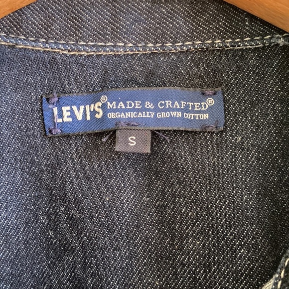 LEVI’S S Organic Cotton Ladies Snap Front Denim Jacket Dark Wash EUC - Picture 2 of 13